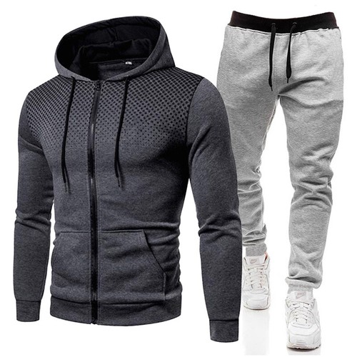 Mens 2pcs hooded tracksuit set - 2pcs,